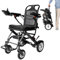 Sedia a Rotelle Elettrica Pieghevole per Anziani Leggera Carrozzina Elettrica con Cuscino e 180W Doppio Motore (20AH)