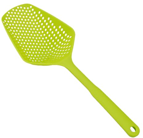 Baxnore Colador de cuchara de plástico PP, cuchara ranurada antideformación, escurridor de cuchara, colador de cuchara, cuchara espumadera multifuncional para cocinar cocina