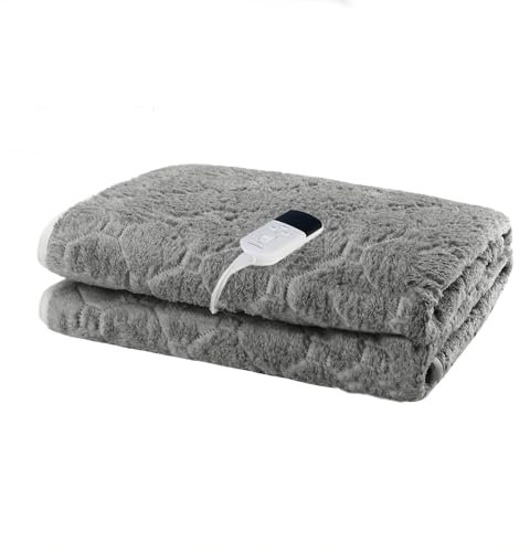 RUIANBAO Couverture chauffante Plaid 2 couches Flanelle Couverture électrique Minuterie chauffante 220V 150 * 75cm Matelas chauffant Chauffe-lit avec 3 réglages de chaleur Chauffe table de massage