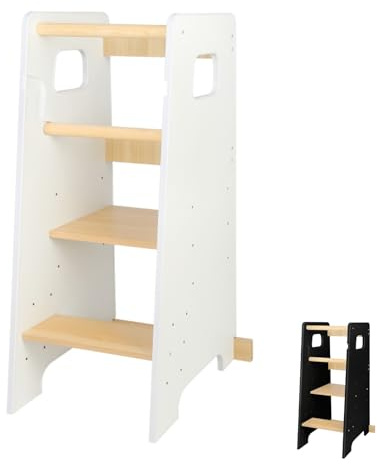Torre Montessoriana Pieghevole per bambini Lavabile Tre Livelli Regolabili Facile Da Montare E Smontare Leggera Resistente 90kg Ideale Per La Crescita torre montessori