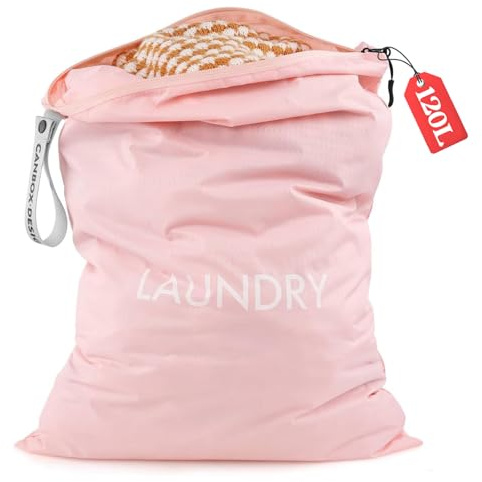 Asnews 120L Wäschesack Reise,wasserdichte Wäschebeutel mit Reißverschluss | 60 x 90cm Großer Nylon-Stoffbeutel, faltbare Schmutzwäschetasche für Zuhause, Reisen und Urlaub