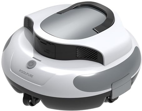 POOLPURE Cordless Robotic Pool Cleaner - 100Min Runtime with 5000mAh Battery, Dual 30W Motors & 2150 GPH Suction for Above Ground & Inground Pools, Advanced Navigation