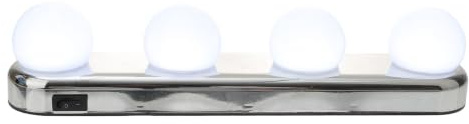 Holibanna Schminklampe mit Saugnapf, ABS, ohne Bohren, 4 Lampen | Spiegel Frontleuchte, Make Up Licht, Passend für Schminktisch und Hotel