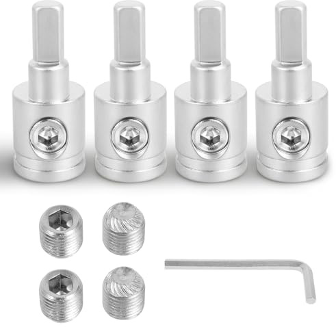 4Pcs Brass Amp Input Reducer 1/0 Gauge to 4 Gauge Wire Reducer Heavy Duty Car Stereo Audio Power Amp Connector for Car Audio Accessories with Screw and Hex Tool
