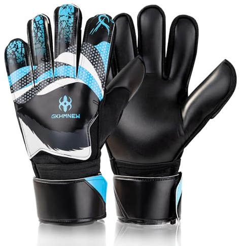 Professional Soccer Goalkeeper Goalie Gloves - Super Superior Grip, Finger Protection, High Performance - Durable & Comfortable Training/Match Gloves for Adults, Youth, Kids (Size 4-10) (Blue, 8)