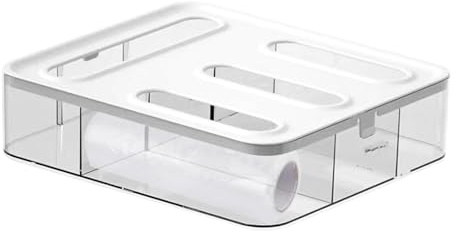 Ziplock Bag Organizer, Clear Storage Dispenser Box, Drawer Friendly Food Bag Holder, 12.40 Inches Multi Slot Design, Compatible Gallon Sandwich Snack Bags, for Kitchen Organization