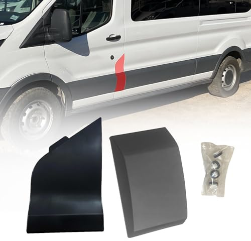 Tokenhigh Cubierta de puerta de llenado de tanque de combustible con moldura para Ford Transit MK8 2014 en adelante, cubierta de puerta de llenado de tanque de combustible, tapa de gas, revestimiento