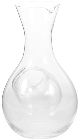 Zerodeko Carafe à Vin en Verre 400 Ml Compartiment Réfrigérant Intégré Pichet Transparent pour Boissons Fraîches Distributeur de Saké et Rafraîchissant pour Dégustation et