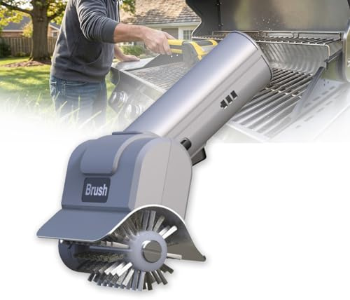 Brosse à Barbecue Électrique sans Fil, Nettoyant BBQ Rechargeable en Acier Inoxydable, Autonomie 100 Min, Étanche IPX7 pour Grilles de Cuisson et Fours