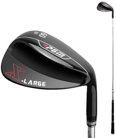 56/60 Grados Loft Golf Club Cuña de Arena para Hombres Diestros Cuña de Lanzamiento Ensanchamiento Inferior Versión ampliada (Negro,60D)