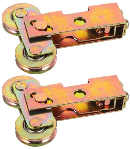 FENICAL Polea para Puerta Corrediza 1-1/4 Pulgadas Rodamientos de Bolas de Acero, Rueda Guía Metálica Durable para Armarios y Ventanas, Kit 2 Piezas, Herrajes Silenciosos y Resistentes