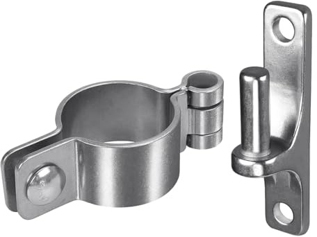 ZGUZMCMK 2 Stück Torbänder Scharnier Wandmontage Zaun Torband Edelstahl Torpfosten Kettenglied Zaun Zubehör Rostfrei Montage für Zaunanlagen Landwirtsch, 60 Mm