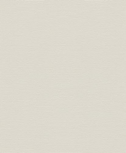 RaschTapete 732337 - Helle Vliestapete mit Leinenmuster in Cremeweiß/Beige aus der Kollektion Deco Style