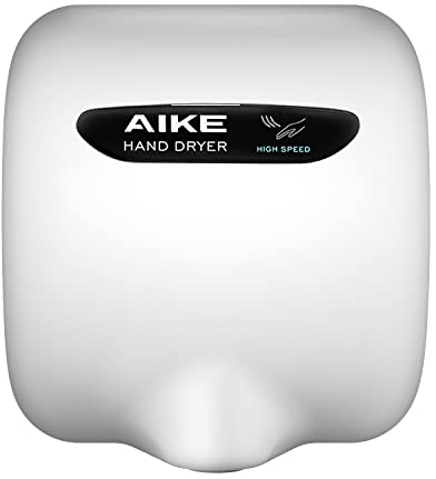 AIKE AK2800BH Eco Secador de Manos Eléctrico Profesional, Secador de Manos Automático en Acero Inoxidable, 1450 W, 10-15 Segundos para Secar Las Manos