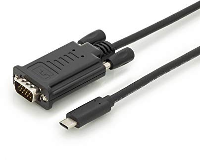 DIGITUS Cable adaptador USB 3.2 Gen1 - 2,0 m - USB C (m) a VGA (m) - 5 Gbit/s - cable de monitor - blister - Negro
