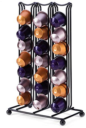MOLEDA Kapselhalter für Nespresso Original 42 Kapseln Kaffeekapseln Aufbewahrung,Kaffee Organizer,Platzsparend Zubehör Kapselspender für Küchen Café Ruheraum (Schwarz)