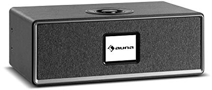 auna Simpfy - Cassa Senza Fili, Radio Web/DAB+/FM, Bluetooth, Display HCC: Schermo LCD a Colori da 2,8, App-Control con UNDOK, Ingresso AUX, Uscita Line, USB, Nero