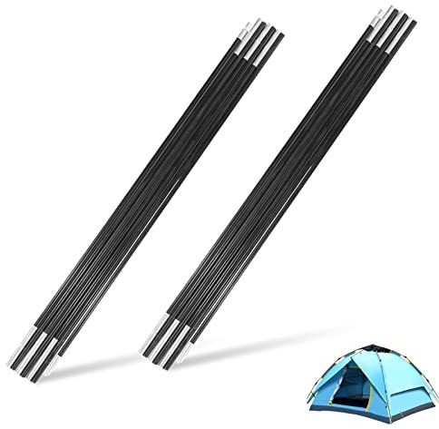 Cyrank Replacement Fibreglass Pole Kit,3.96m/155.9inch Fiberglass Tent Pole Replacement Tent Poles Accessories, Shock Corded Fibreglass Rod Tent Poles Equipment Tent Pole Kit for Camping Hiking