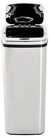 HOMCOM Modern Style 50L Sensor Dustbin Stainless Steel Automatic Kitchen Waste Bin Versatile Use For Home Office - Silver
