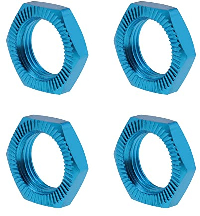 ECSiNG 4 STÜCKE 17mm Aluminiumlegierung Radmutter RC Auto Rad Sechskantmutter Gewinde 1,0mm für 1/8 RC Modellauto 17mm Schraubenschlüssel 12mm Gewindedurchmesser Verbesserte Teile Blau