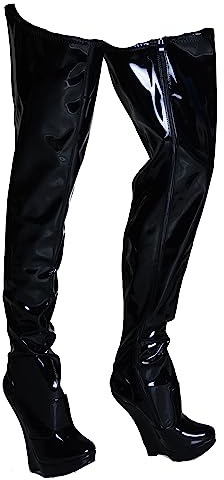 Kassiopeya Crotch Pony High Heel Overknees mit Wedge Absatz Gr 38-46 NEU (numeric_44)