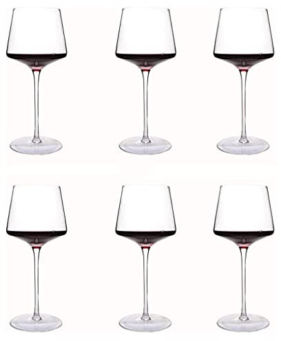 Erik Xian Bicchieri da Vino Rosso 580ML / 19.6OZ Bicchieri da Vino in Cristallo Premium Senza Piombo per la degustazione di Vini Anniversario di Matrimonio Compleanno