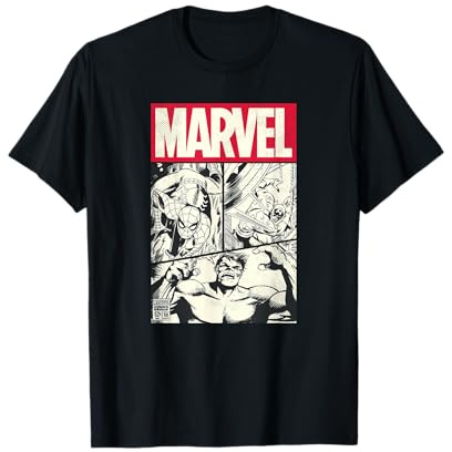 Marvel Comic Cover With Spider-Man, Captain America, Hulk T-Shirt