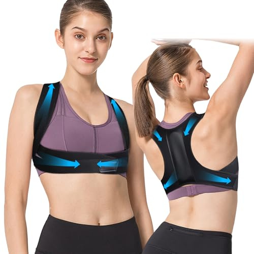 Rücken Geradehalter, Verstellbare Schultergurt Haltungskorrektur Rücken Damen für Clavicle Unterstützung und die Bereitstellung von Schmerzlinderung von Nacken, Schulter und oberen Rücken (L)