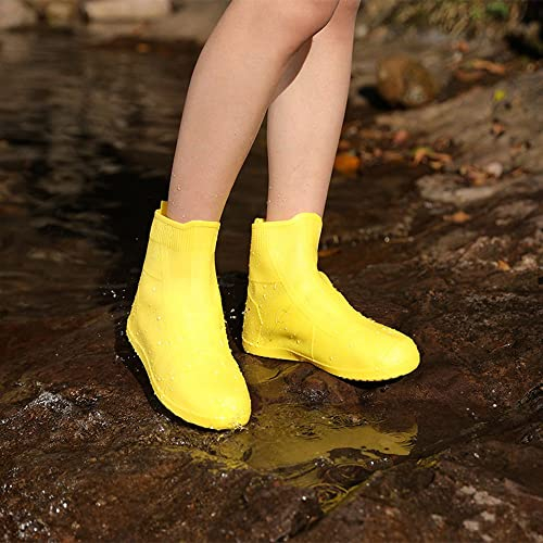 LUMoony 1 par skoskydd bärbara silikon regn överskor för regn vattentäta halkfria regnskor regn overshoes återanvändbara unisex skoskydd för kvinnor män