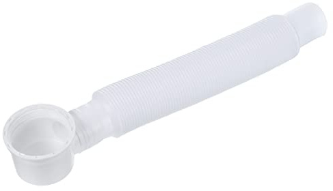 sourcing map Badewanne Ablaufrohr Verstellbar 28cm Abflussschlauch für Dusche Weiß Pack mit 1