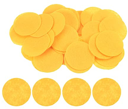 sourcing map Runde Filzkreise, 40 mm, vorgeschnitten, Vliesstoff, Mini-Filz-Stoffkreise für Heimwerker, Nähen, Handwerk, Schneiden, Projekte, Basteln, Veredelung, Gelb, 100 Stück