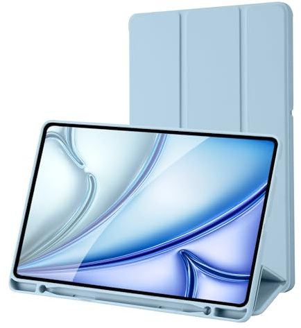 Case for Samsung Galaxy Tab S6 Lite Tablet with Pencil Holder(SM-P620N/P625N/P610/P613/P615/P619), Cover for Samsung Galaxy Tab S6 Lite 10.4 inch 2024/2022/2020 (Sky Blue)