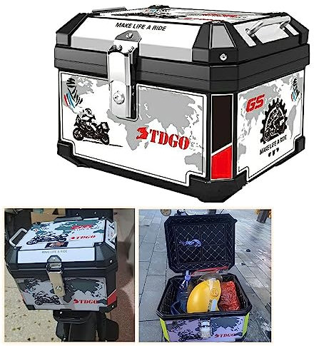 Motorradkoffer Motorrad Topcase Für 2 Helme, 45 L Abschließbar Top Case Roller Koffer Motorrad Heckbox Mit Halterung, Helmkoffer Für Roller Mofa Motorroller Motorrad Quad ( Color : B , Size : 45L Moto
