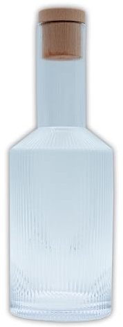 Intirilife Carafe en verre avec bord doré et bouchon - capacité 1.7 litres - pichet en cristal Carafe pour eau thé glacé vin jus de fruits