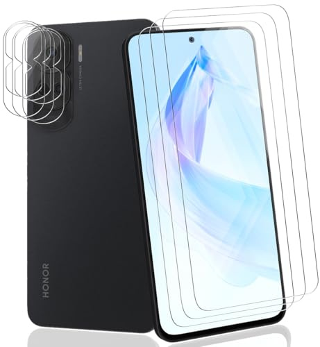 AnnhanT Vetro Temperato per Honor 90 Lite 5G Pellicola Protettiva, Honor 90 Lite Pellicola Vetro x3 + Fotocamera Lens Pellicola Protettiva x3, [9H/Anti Graffio]