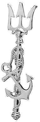 YAHOYA Vintage Dreizack Brosche Anstecknadel Metall Anker Lange Nadel Anstecknadeln Herren Anzug Hemd Abzeichen Kragen Kleidung Accessoires Geschenke