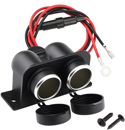 CGEAMDY Cavo Di Prolunga Per Presa Accendisigari, Auto Accendisigari 2-Way Splitter, Presa Accendisigari 1 a 2 Adattatore Con Interruttore, Auto Doppia Per Presa Multipla Distributore Cavo 60cm