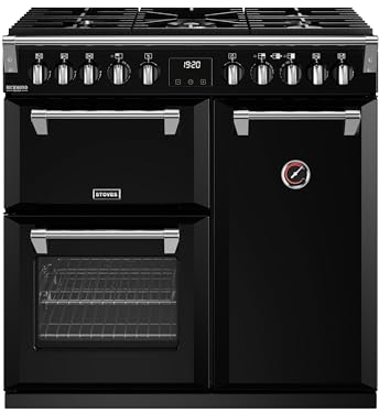 Stoves Richmond Deluxe 90cm Dual Fuel Range Cooker - Black - A Rated