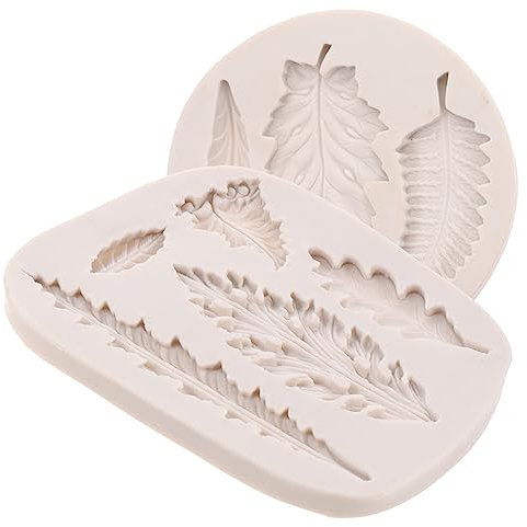 Alipis 2pcs Leaf Fondant Molds Silicone Baking Moulds Adorable Cookie Molds Easy to Clean Demold for Home Professional Use