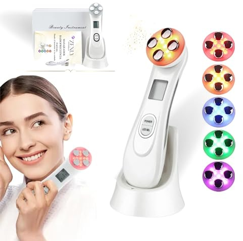 ZENLY Masajeador Radiofrecuencia Facial Multifuncional Profesional 6 en 1 - Tratamiento Antiarrugas, Lifting, Limpieza Profunda con Tecnología EMS y Luz LED para Piel Radiante, Rejuvenece y Tonifica