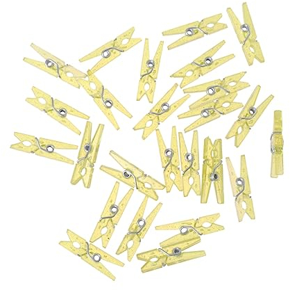 STOBAZA 100pezzi Mini Clip Plastica Per Abbigliamento Clip Decorative Per Foto Progetti Creativi e Decorazioni Giallo