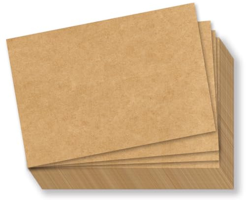 Blanko-Kraftkarton, 12,7 x 17,8 cm, 50 Stück, dickes Papier, 36,3 kg flache Karten, Druckerpapier für selbstgemachte Einladungen, Notizen, Grüße, Tischkarten – Schreiben, Stempeln, Zeichnen, Malen