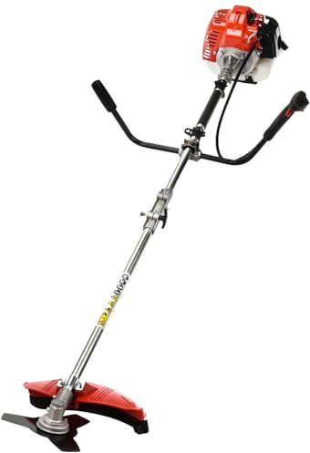 52 cc Unkrautvernichter, gasbetrieben, 2-Takt-Saitentrimmer/Kantenschneider, Gas, gerader Schaft, Rucksack, Rasentrimmer, lange Reichweite, Stangensäge, Baumschneider, Gartenschere, Gartenschere, Rot
