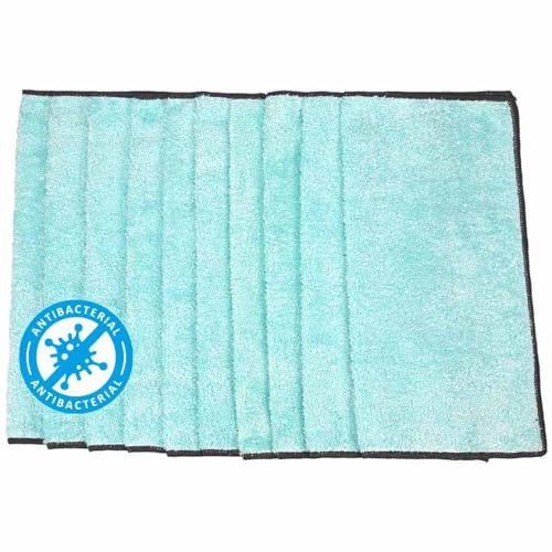 Pastaclean® Mikrofaser Reinigungstücher 10 Stück/Mint | Mikrofasertücher Antibakteriell Putzlappen Putztücher Flauschi Tücher, Sehr Saugfähig Fusselfrei Streifenfrei, Für Haus, Küche, Auto, 35 x 35c