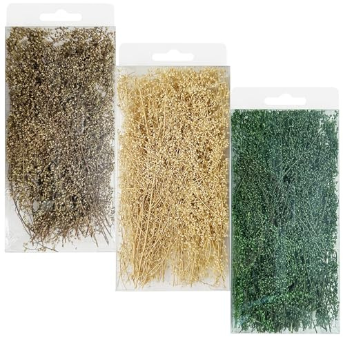 Woohome 3 Color Ramas de Arbustos en Miniatura, Modelo de Césped Estático, Racimo de Arbustos Grass Tufts para El Paisaje del Jardín de Bricolaje