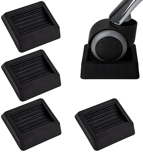Patins Antidérapants pour roulettes de Meubles en Caoutchouc Tasses de roulettes de Chaise de Bureau pour Meubles Canapés et Lits 4 Pièces