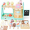 Heladeria Juguete, Heladería de Madera, Cocinita Infantil Tienda de Helados Accesorios de Cocina con Comiditas de Juguete & Dinero para Jugar, Regalo para Niños Y Niñas de 3 Anos Y Más