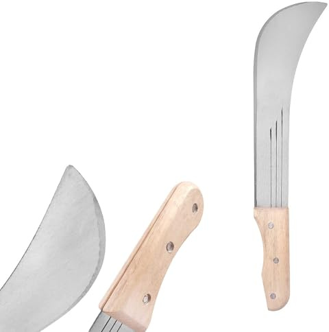 BAUSTER® Große Machete mit Griff Holz ideal für Survival-Aktivitäten, Jagd, Outdoor Buschmesser Freizeitmesser für Äste zum Holzhacken für Gartenarbeit und landwirtschaftliche Arbeiten