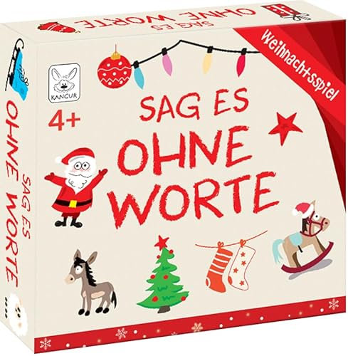 Sag es Ohne Worte Weihnachtsspiel Brettspiele ab 4 Jahre Pantomime Spiel Kinder Kartenspiel Partyspiel Gesellschaftsspiele Kinderspiele Familienspiele Ostergeschenke Kinder | 54 Karten | 162 Sprüchen