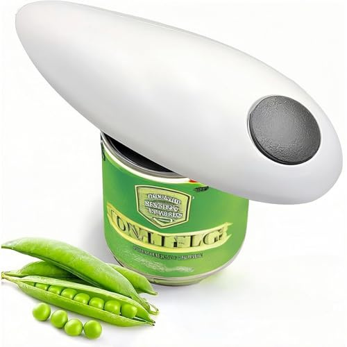 Cooks Professional Electric Can Opener,Automatic Can Openers for Seniors, Arthritic Patients A Great Kitchen Gadget,Hands Free Operation Can Openers,One Touch Design (White)
